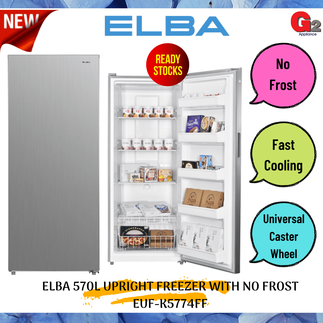 ELBA 570L UPRIGHT FREEZER WITH NO FROST EUFK5774FF ORIGINAL WARRANTY