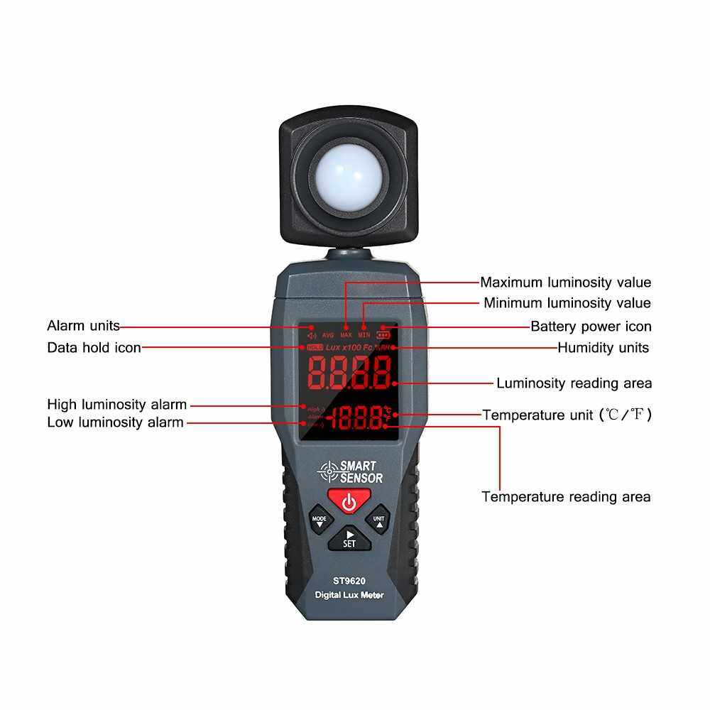 SMART SENSOR Digital Lux Meter LCD Display Handheld Illuminometer