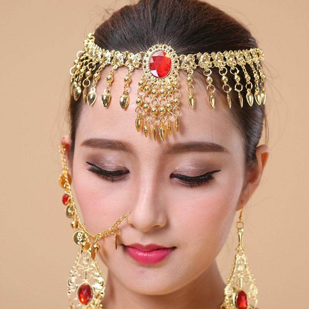 Nose Chain India Dance Belly Dance Jewelry Diamante Necklace Earring