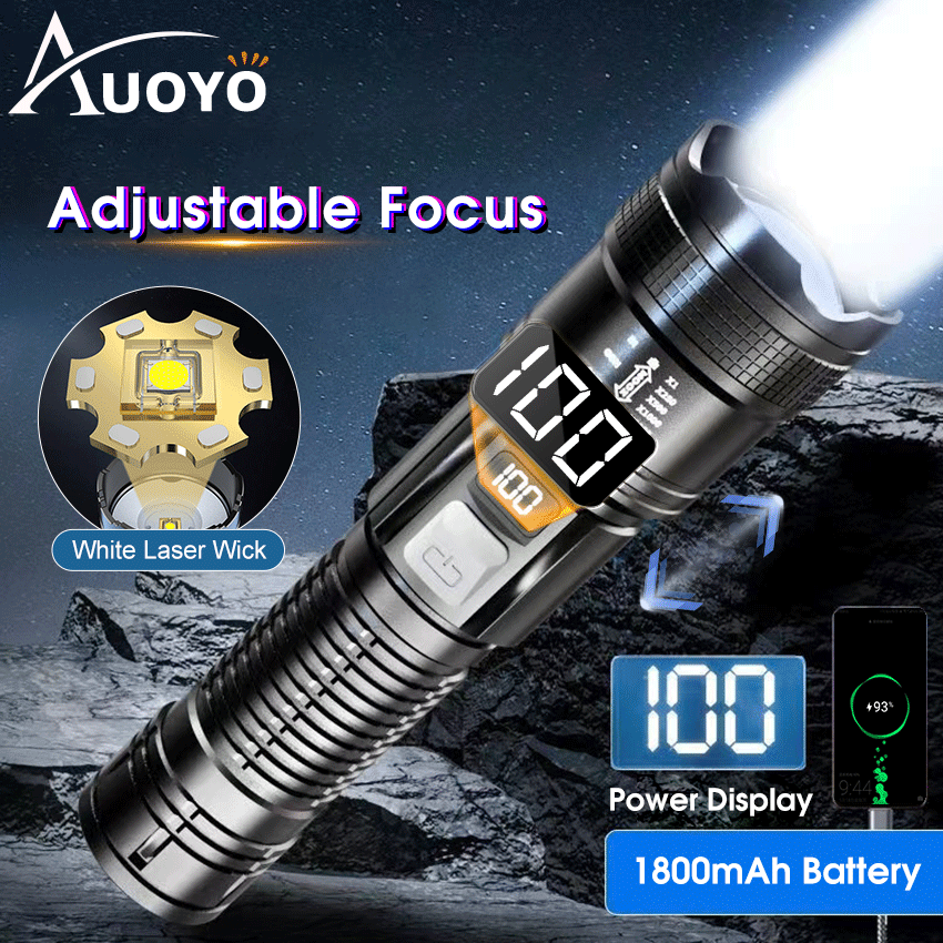 Auoyo Outdoor Flashlight Strong Light Multifunction Flashlight LED
