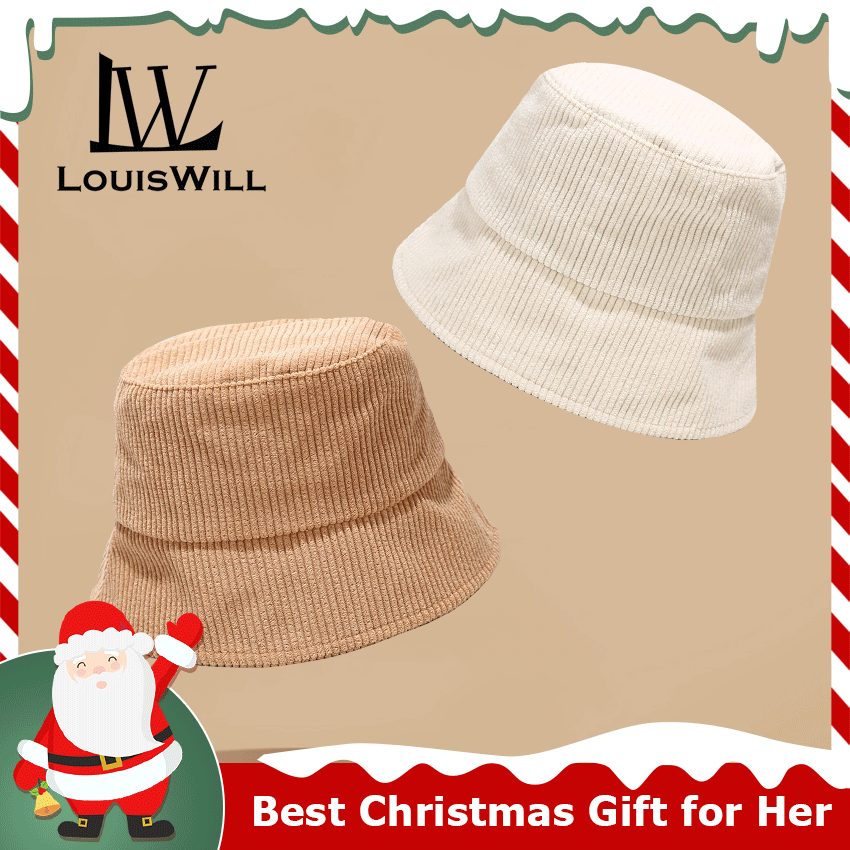LouisWill Fisherman Hat Corduroy Bucket Hat Fall Winter Classic