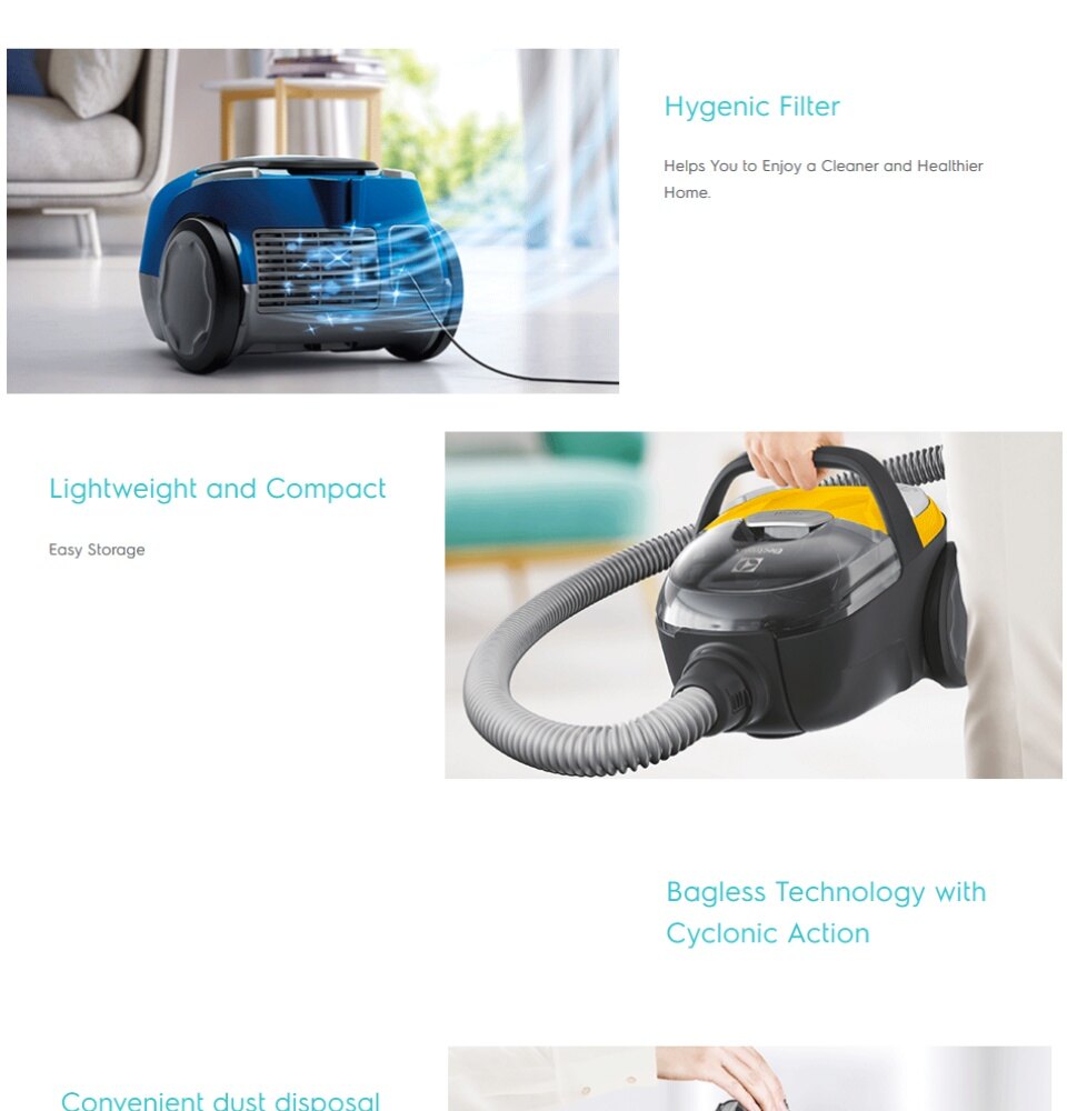 Electrolux Vacuum Cleaner Z1230 1500W Bagless Get yours from Hock Loong