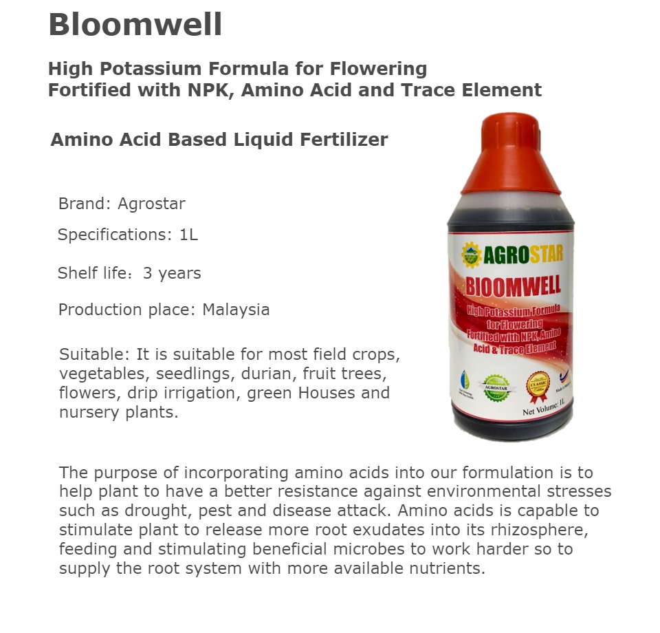 AGROSTAR Bloomwell High Potassium formula for flowering fortified