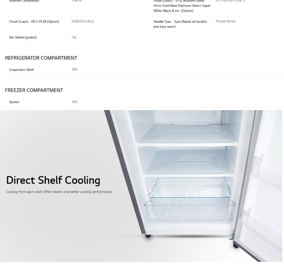 LG Upright freezer GN304SLBT 171L Vertical Freezer with Smart Inverter