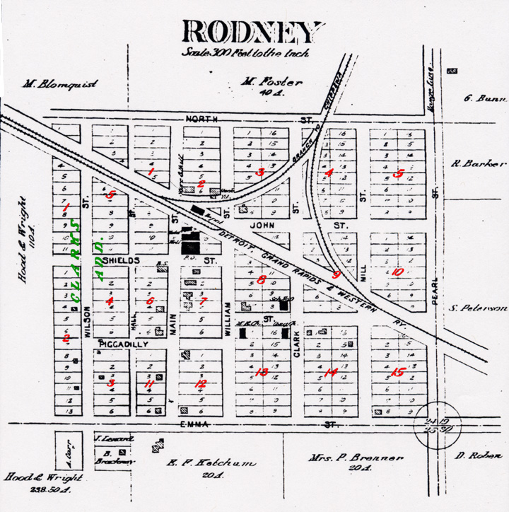 1900 Rodney (Michigan) Map