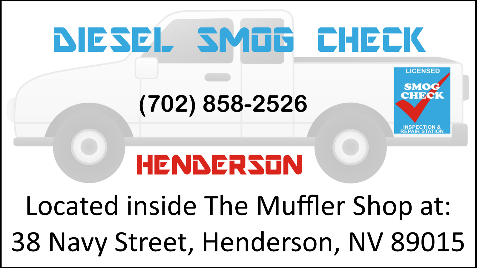 Diesel Smog Check Henderson Smog testing, vehicle repairs and service