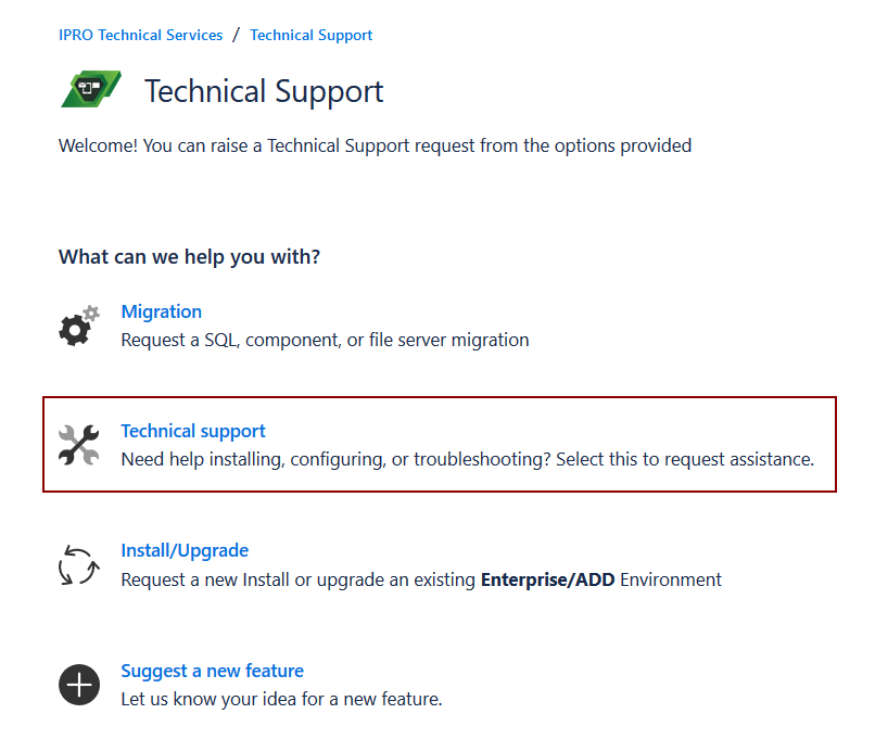 Opening a Support Ticket