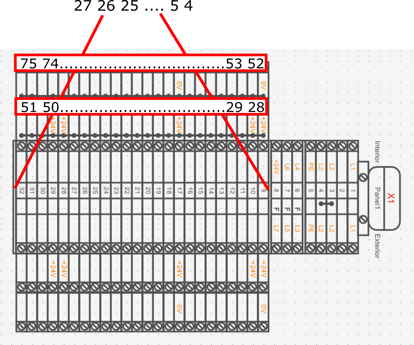 Show terminal numbers stacked terminal SkyCAD