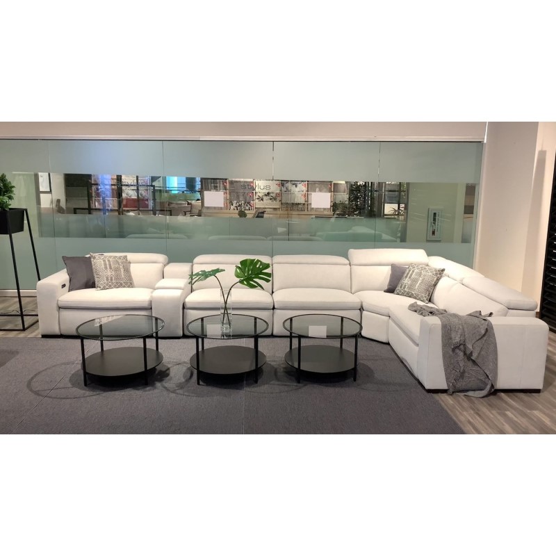 Sumptuous Sectional L Shaped Fabric Recliner Sofa Online Furniture