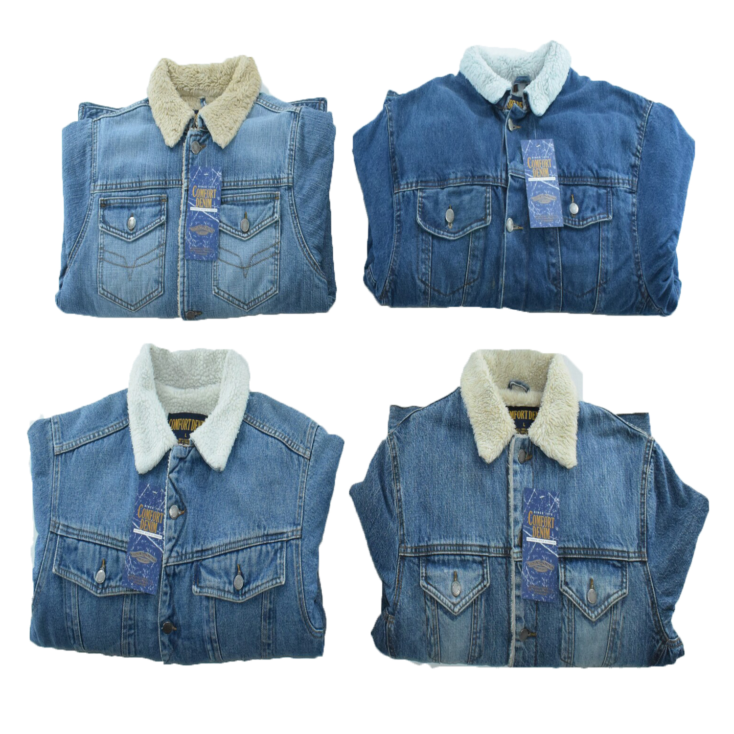 Mens Denim Sherpa Lined Jacket Apparel Zone