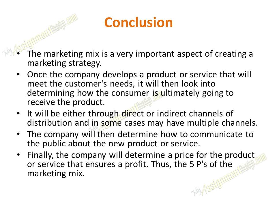 Marketing Plan Marketing Analysis 4 P's of Marketing 7 P's of