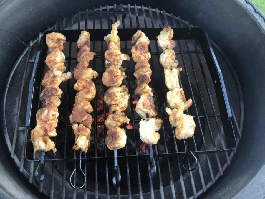 Bayouish Blackened Shrimp on the Big Green Egg My Backyard Life