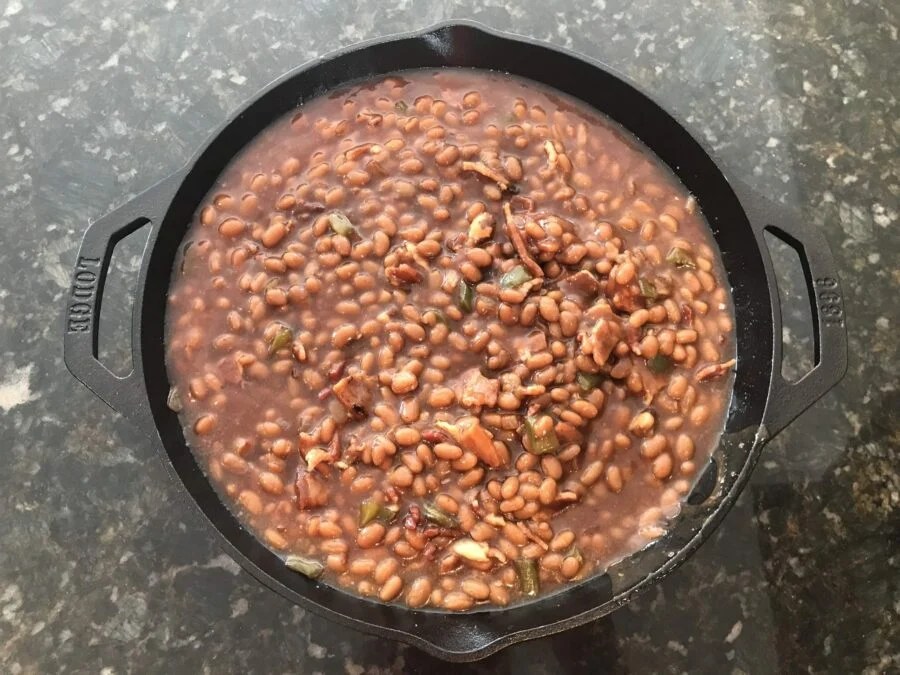 BGE Baked Beans w/ Bacon My Backyard Life Big Green Egg