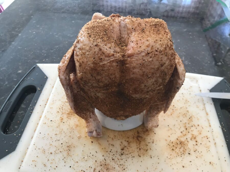 Oberon Beer Can Chicken on the Big Green Egg (Kamado Whole Chicken