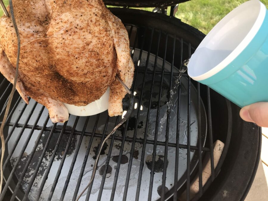 Oberon Beer Can Chicken on the Big Green Egg (Kamado Whole Chicken