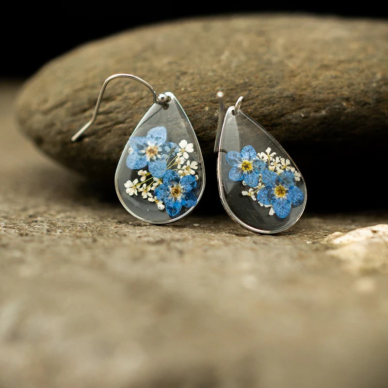 Me Not Real Dried Flower Necklace Set / Earring myBageecha