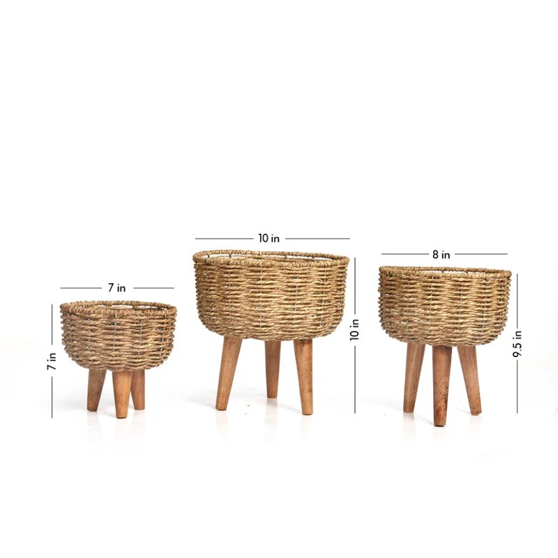 Set of Three Jute Basket Planters myBageecha