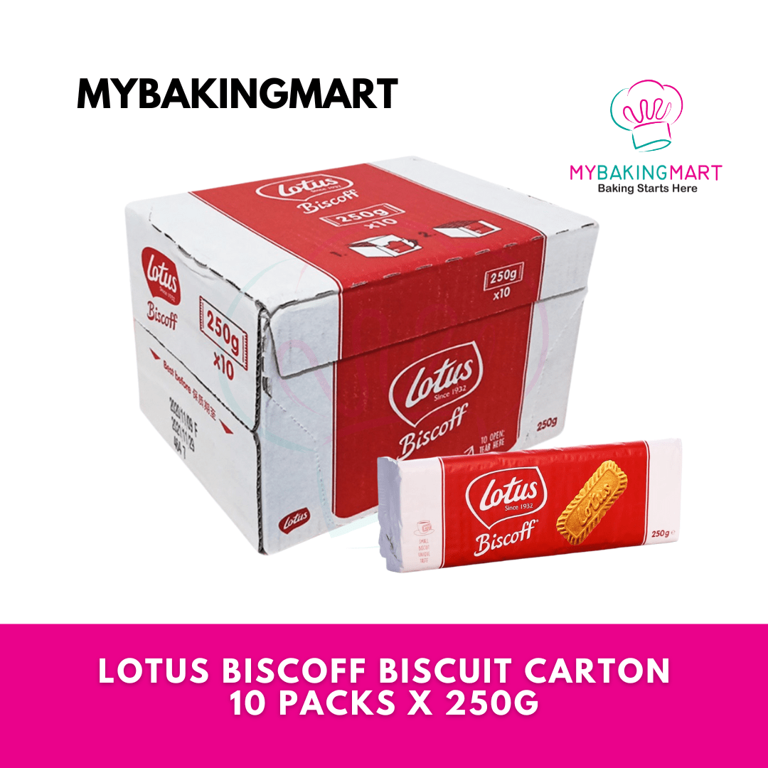Lotus Biscoff Biscuits 250g Carton (10 packs x 250g) MyBakingMart