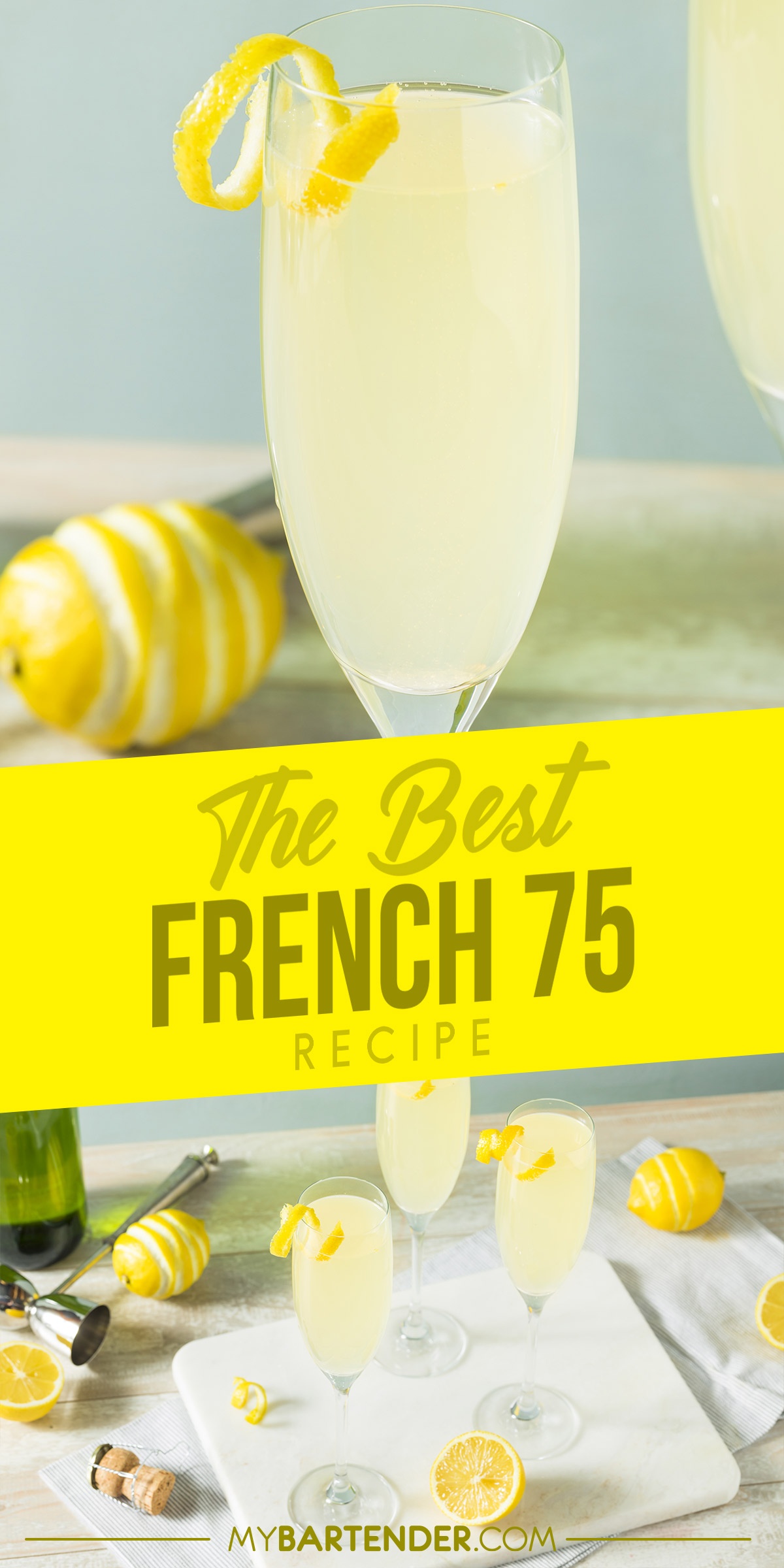 French 75 Cocktail Recipe MyBartender