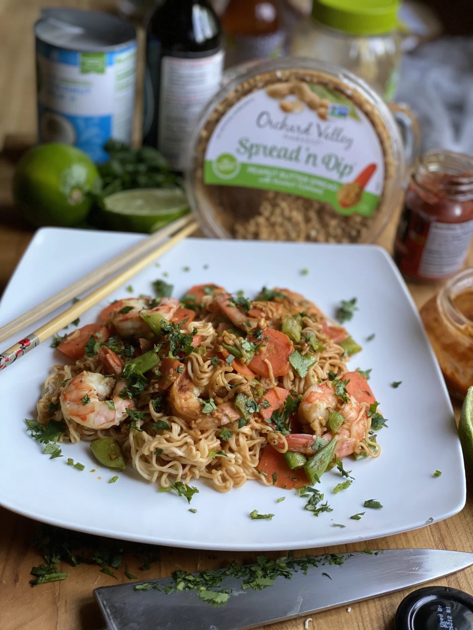Spicy Peanut Noodles with Shrimp My Bizzy Kitchen