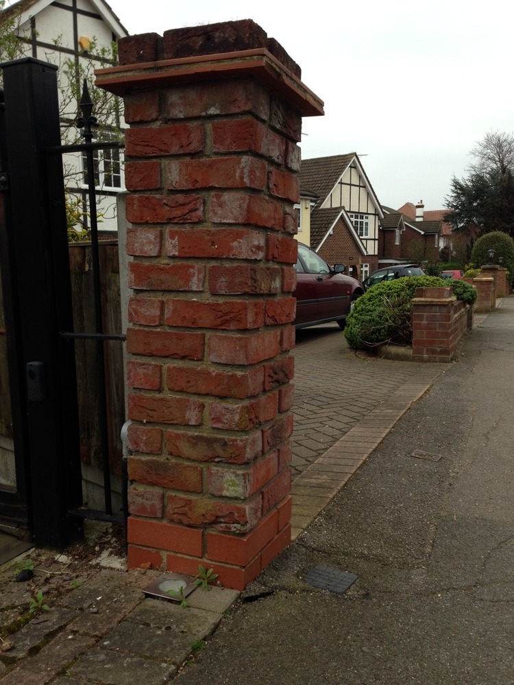 Rebuild brick pillar, repair external garden wall Stonemasonry job in