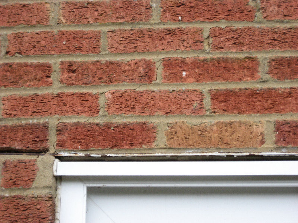 Repointing? Cracks above patio door lintel. Bricklaying job in Olney