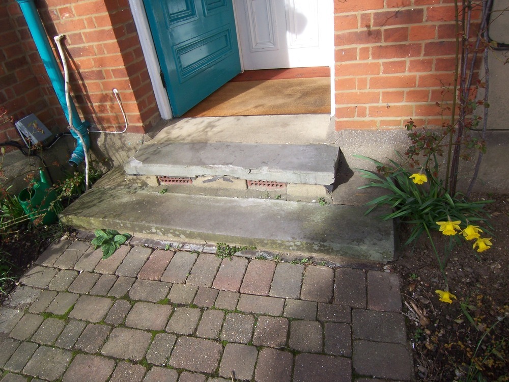 Replacement front doorstep for Victorian Villa Stonemasonry job in