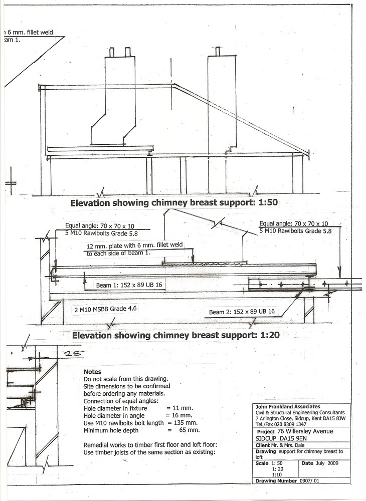 Removal of Chimney Breast from Ground & 1st Floor Chimneys