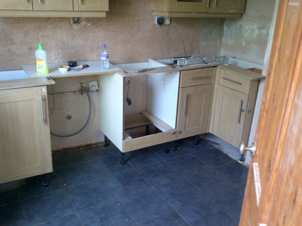 refit kitchen carcasses and supply + fit budge worktop Kitchen