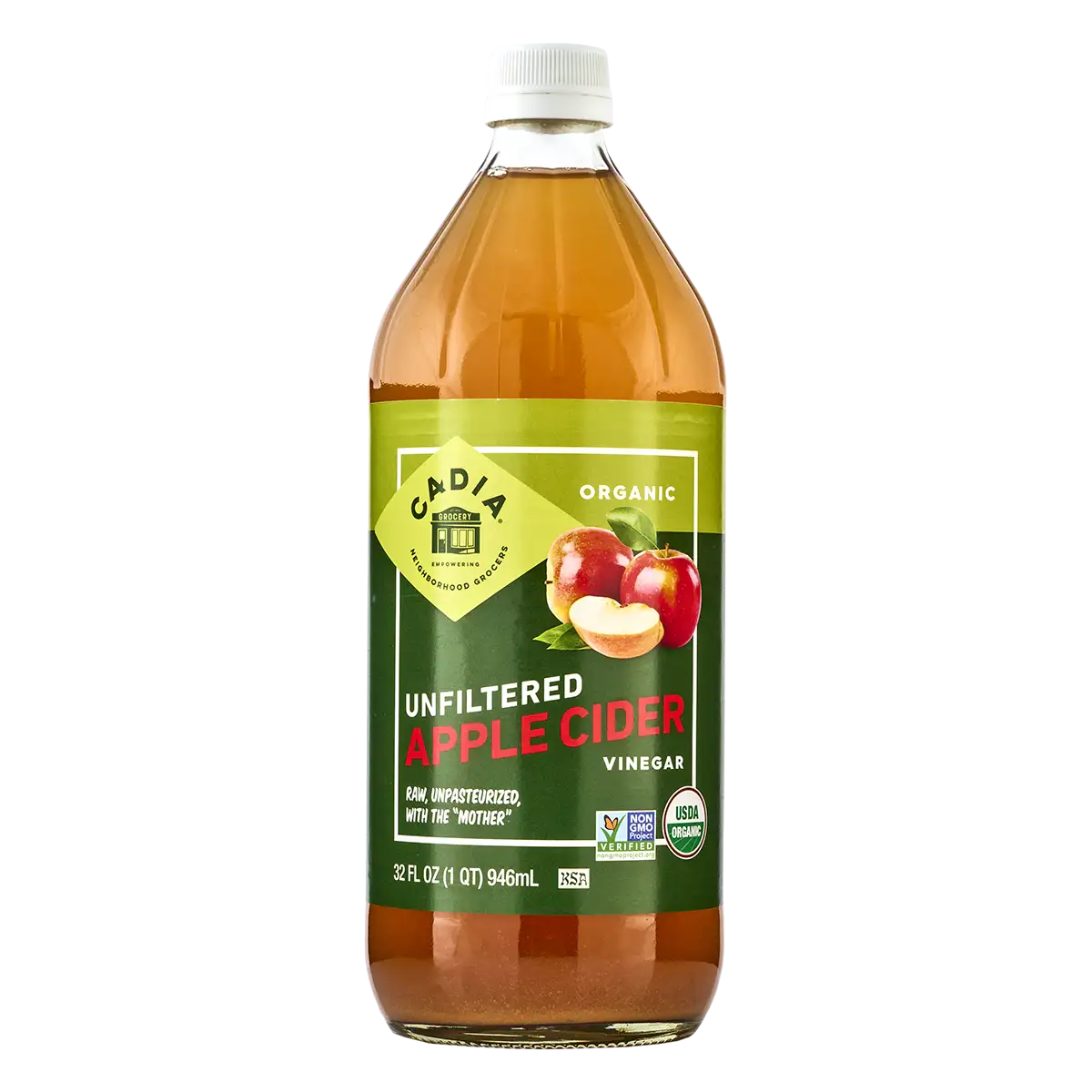 Unfiltered Raw Organic Apple Cider Vinegar 32 oz CADIA®