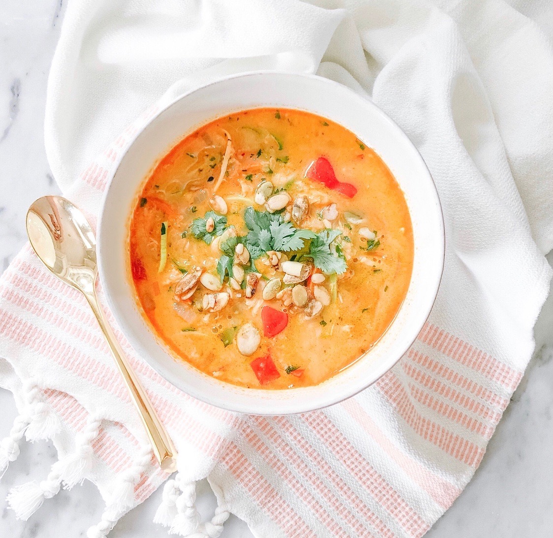 Thai Chicken Zoodle Soup (Whole30, Nut Free)