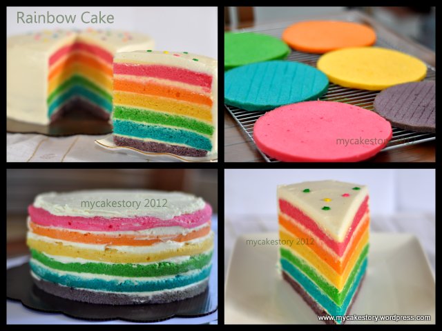 RESEP RAINBOW CAKE CREAM CHEESE rainbowcake