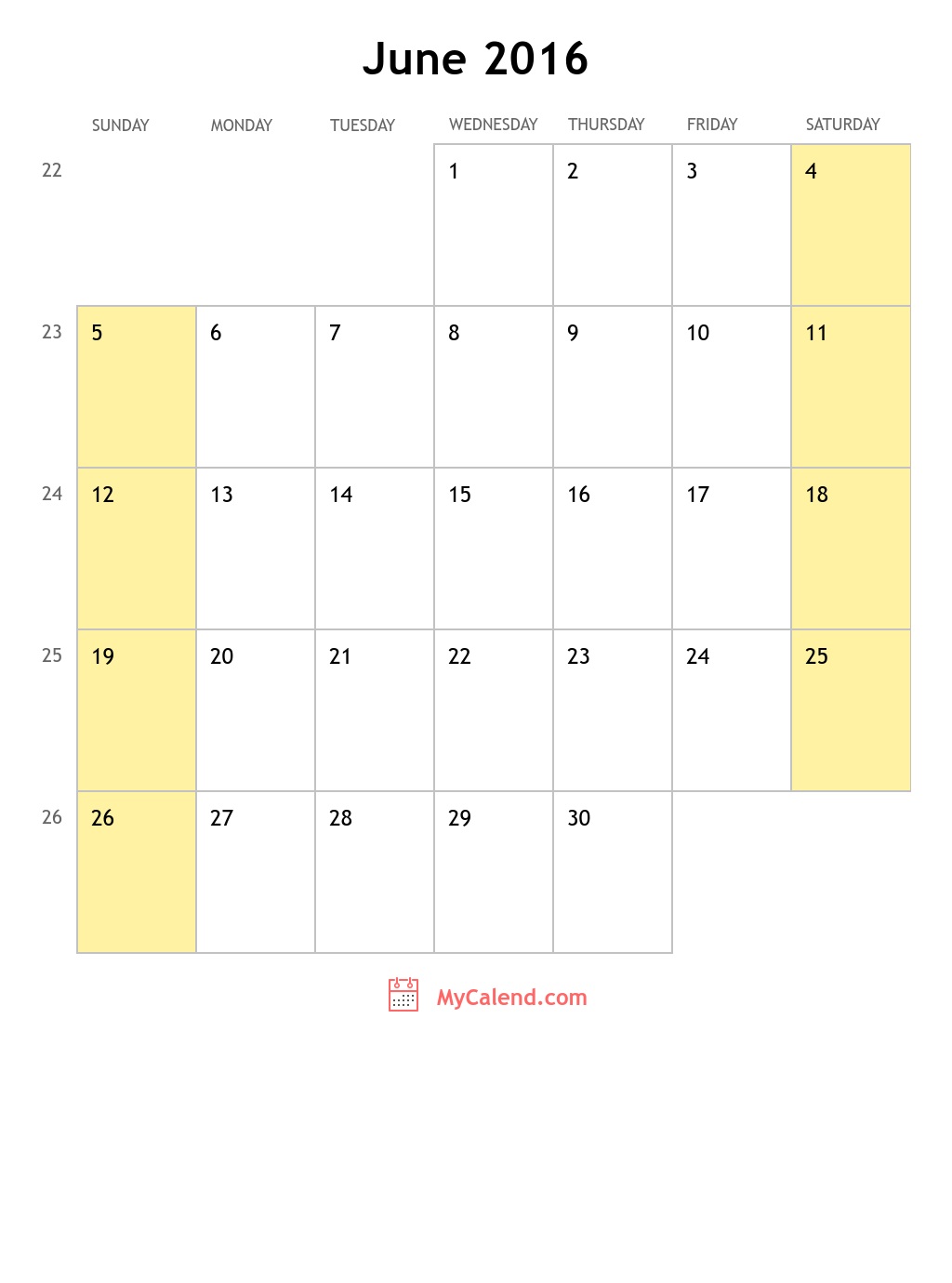 June 2016 calendar with holidays monthly printable calendar