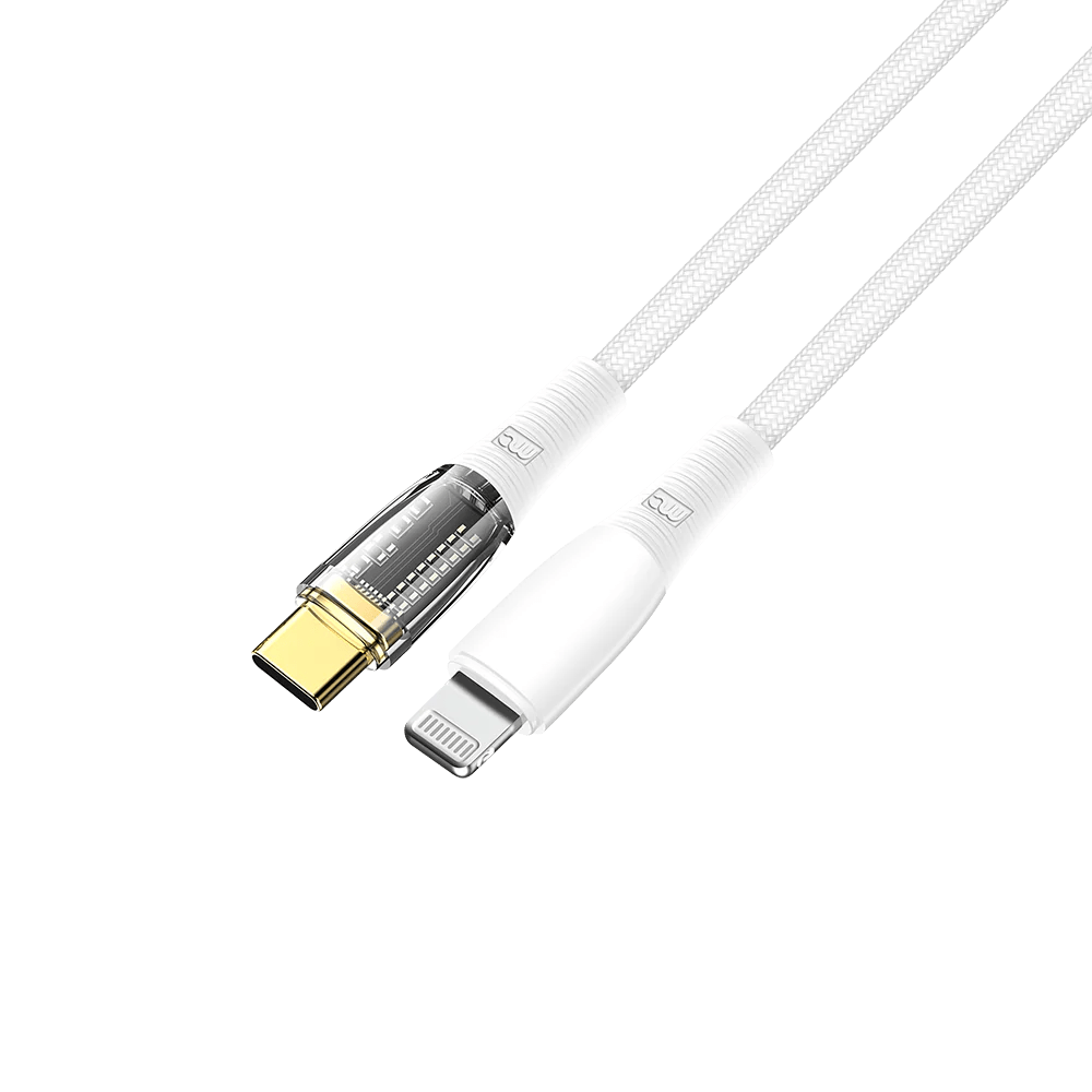 60W Transparent Cable C to MFI White CB210TR My Candy Tech