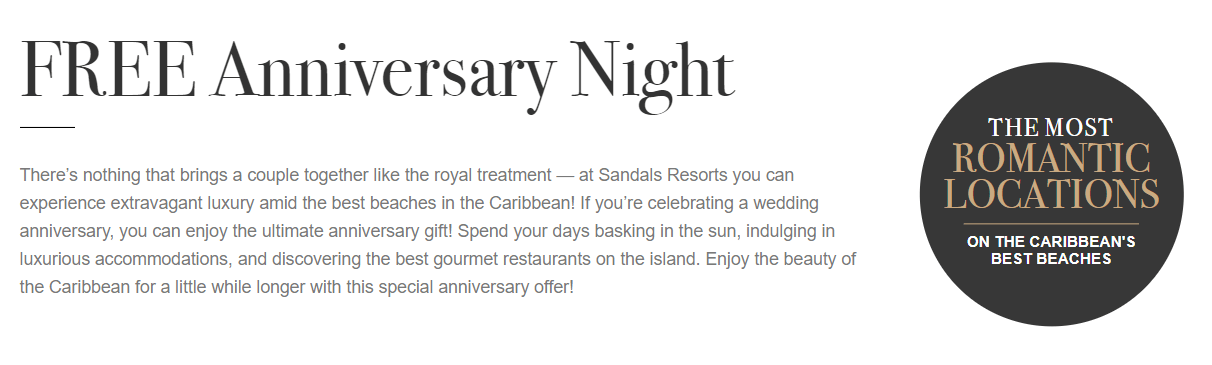Anniversaries Reliant Destinations by Addison