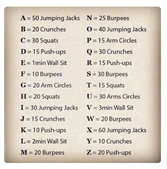 Name Workout CBRC Health & Fitness