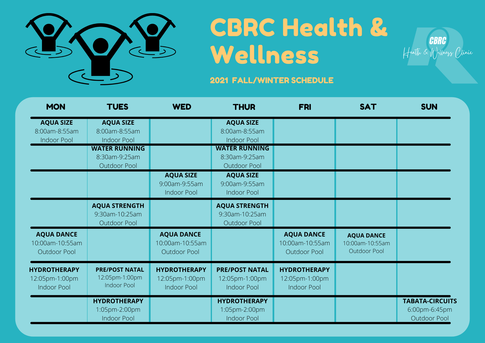 FallWinter Schedule 2021.updated CBRC Health & Fitness