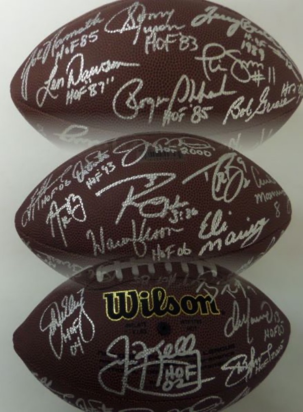 Coach's Corner Quarterback Legends multi signed/full size Wilson