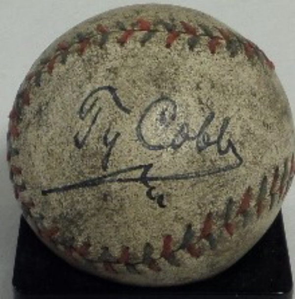 Coach's Corner Ty Cobb single signed vintage baseball!