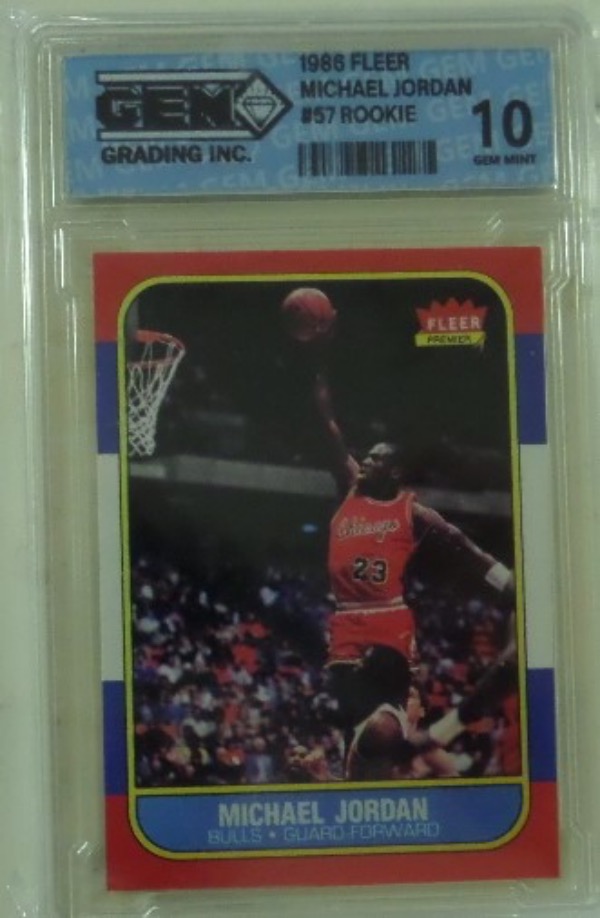 Coach's Corner 1986 Fleer Michael Jordan 10 graded basketball card.
