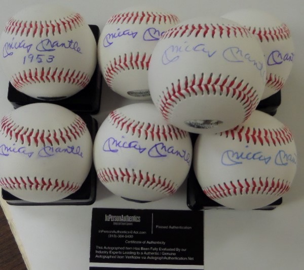 Coach's Corner (7) Mickey Mantle autographed/hologrammed baseballs!