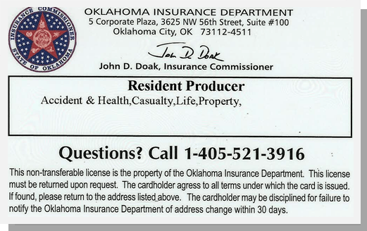 Insurance Producer License Oklahoma