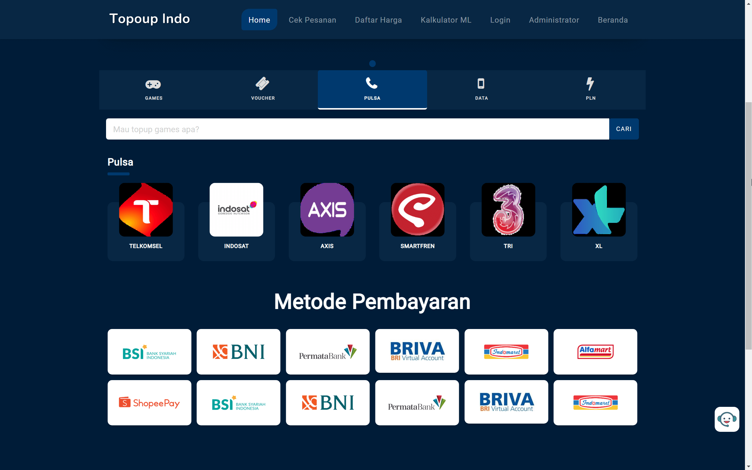  Top Up Games Terintegrasi Multi Provider (Topup Indo)