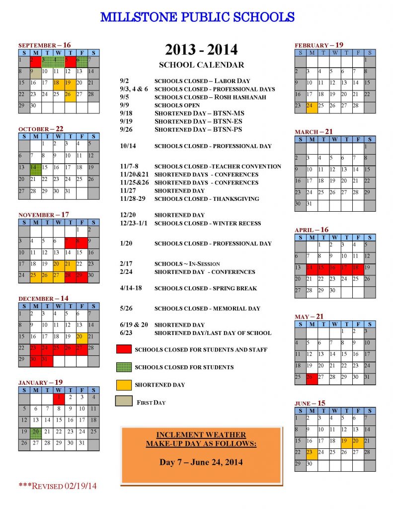 Millstone School District revises the calendar The Source