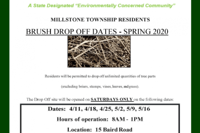 Millstone Twp. Brush Drop Off Dates Spring 2020 The Source
