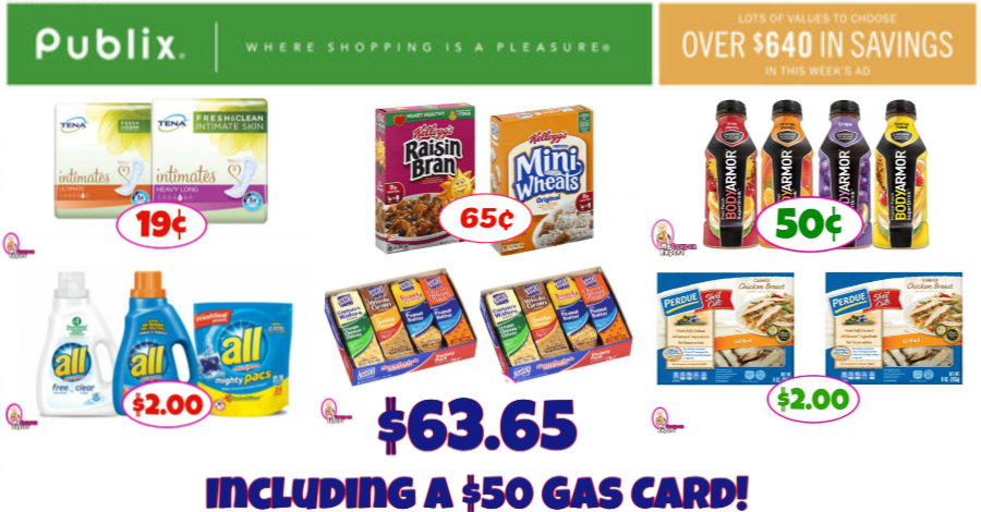 Publix Gas Card Scenario pay 63.65 INCLUDING a 50 Gas Card!