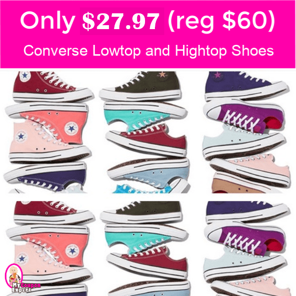 Converse Chuck Taylor Hightops or Lowtops 27.97 (reg 60)! RUN!