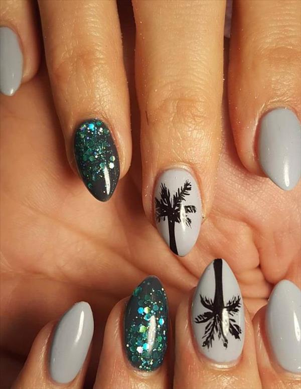 Gogerous natural short almond nails design ideas to bright your Summer