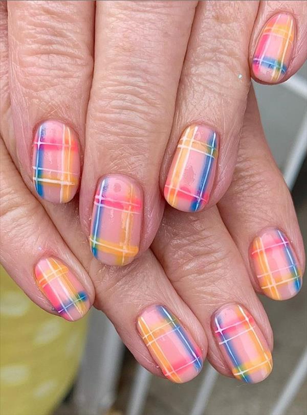 How to make plaid nails? Let's diy plaid nails 2021!