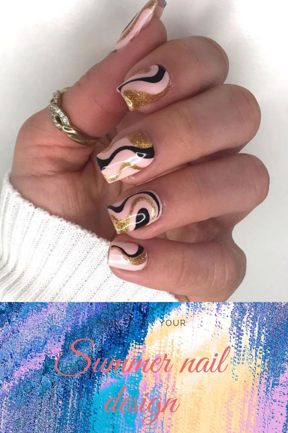 Summer nails 2021 Cute acrylic nail design with short nail shape!